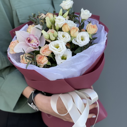 Букет из кустовых роз и эустомы Атланта. - фото 5 Букет из кустовых роз и эустомы Атланта. - фото 5